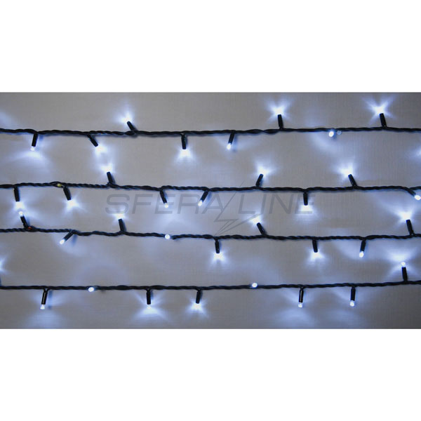 Гірлянда зовнішня DELUX STRING 200LED 20м білий/чорний IP44