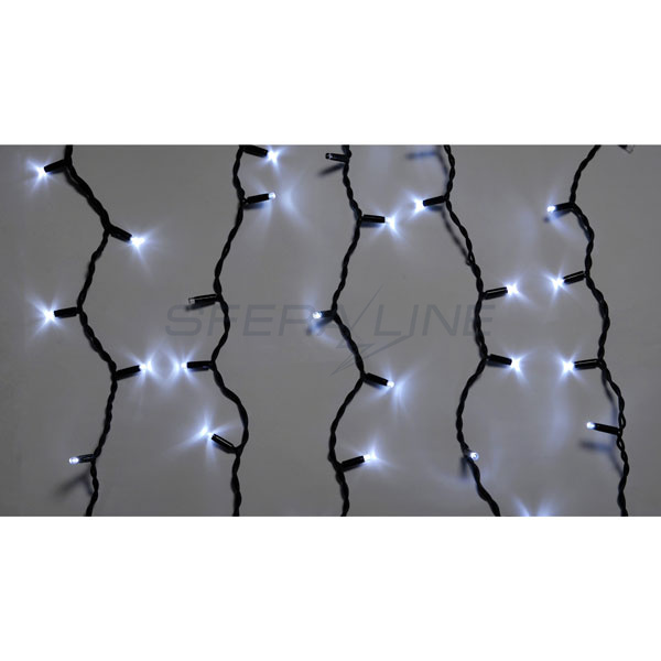 Гірлянда зовнішня DELUX ICICLE 108LED 2x1m 27flash білий/чорний IP44