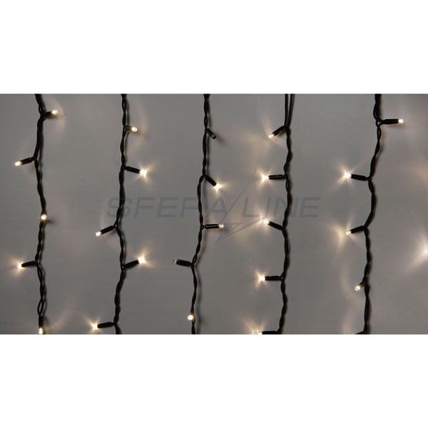 Гірлянда зовнішня DELUX ICICLE 108LED 2x1m 27flash теплий білий/чорний IP44