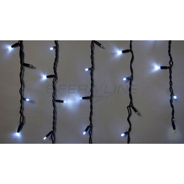 Гірлянда зовнішня DELUX ICICLE 75LED 2x0.7m 18flash білий/чорний IP44