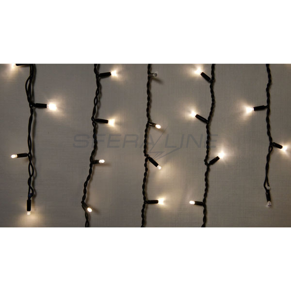 Гірлянда зовнішня DELUX ICICLE 75LED 2x0.7m 18flash теплий білий/чорний IP44