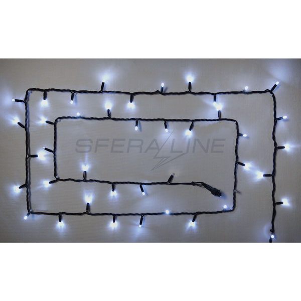 Гірлянда зовнішня DELUX STRING 100LED 10м 20flash білий/чор IP44