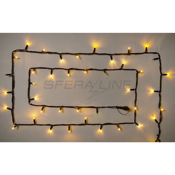Гірлянда зовнішня DELUX STRING 100LED 10м 20flash жовтий/чорний IP44