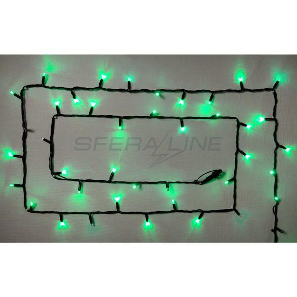 Гірлянда зовнішня DELUX STRING 100LED 10м 20flash зелений/чорний IP44