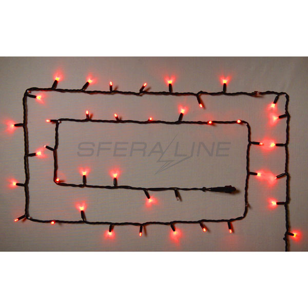 Гірлянда зовнішня DELUX STRING 100LED 10м 20flash червоний/чорний IP44