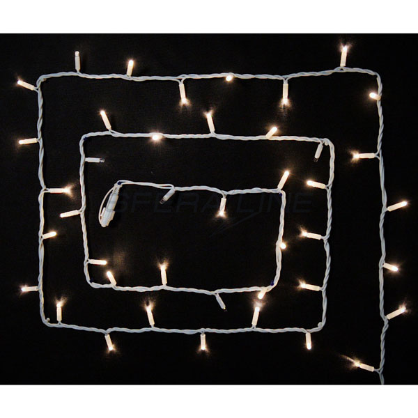 Гірлянда зовнішня DELUX STRING 100LED 10м 20flash теплий білий/білий IP44