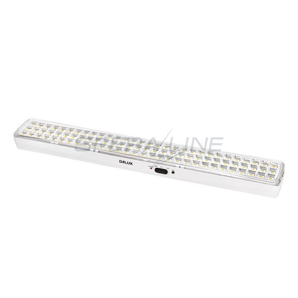 Світильник світлодіодний аварійний DELUX REL-901LED (2*3.7V2Ah) 90 LED 6Вт 480x68x38 акумуляторний