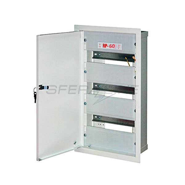 Шкаф распределительный e.mbox.RP-60 металлический встраиваемый, 60 модулей, 600х450х125 мм