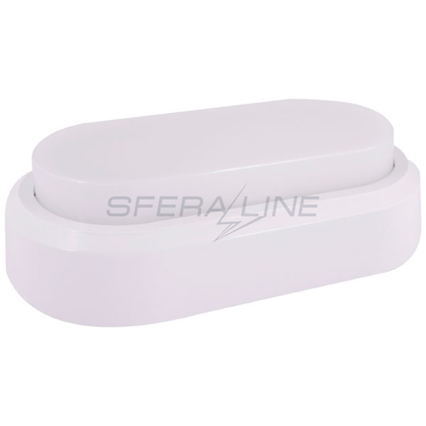 Світильник світлодіодний, захищений від вологи e.LED.oval.8.4500.white, 8Вт, 4500К, IP54, білий, E.NEXT