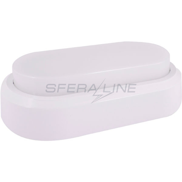 Світильник світлодіодний, захищений від вологи e.LED.oval.12.4500.white, 12Вт, 4500К, IP54, білий, E.NEXT