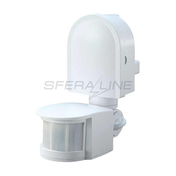 Датчик руху інфрачервоний e.sensor.pir.10F.white, білий, 180°, IP44