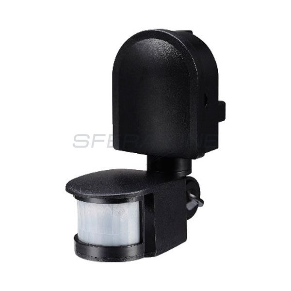 Датчик руху інфрачервоний e.sensor.pir.10F.black, чорний, 180°, IP44