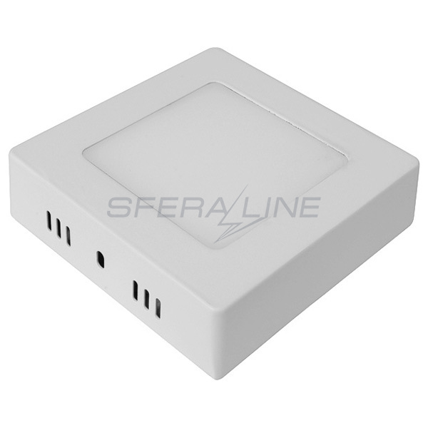 Світильник світлодіодний DownLight 6Вт, 4500К, 390Лм, 120х120мм, квадратний накладний, Ecostrum