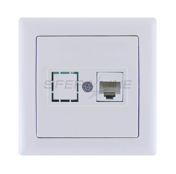 Розетка комп'ютерна (CAT5e) Bolero, білий