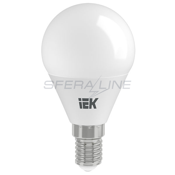 Лампа LED ALFA G45 шар 6Вт 230В 3000К E14 IEK