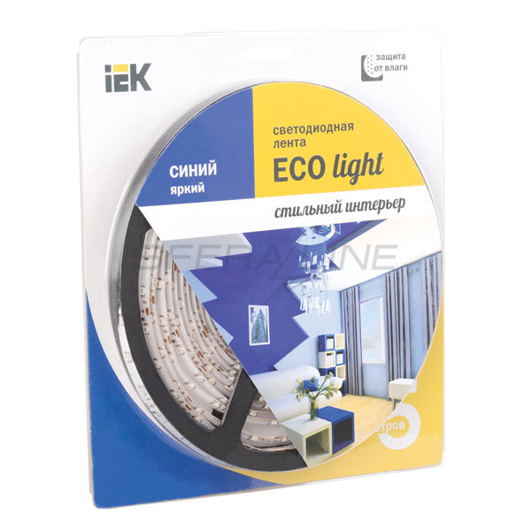 Стрічка світлодіодна LED, LSR-3528B60-4.8-IP65-12V, 5м блістер, IEK-eco