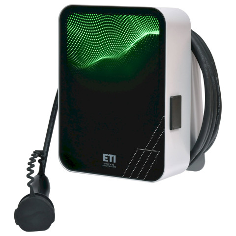 Зарядна станція EVC-HOME22 (1 фаза: 7,4 кВт, 3 фази: 22 кВт, MODE3, Type2, з EV-ПЗВ, IP54, кабель 5м