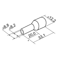 Наконечник втулочный 35 мм² изолированный зелёный АСКО-УКРЕМ НТ 35,0-20 100 шт/уп