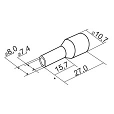 Наконечник втулочный 25 мм² изолированный чёрный АСКО-УКРЕМ НТ 25,0-16 100 шт/уп