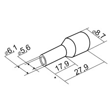 Наконечник втулочный 16 мм² изолированный белый АСКО-УКРЕМ НТ 16,0-18 100 шт/уп