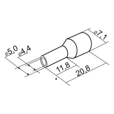 Наконечник втулочный 10 мм² изолированный коричневый АСКО-УКРЕМ НТ 10,0-12 100 шт/уп