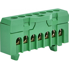 Клеммник ESC-QBLOK7002 (10/16 мм², 7 подключ.) зелёный ETI