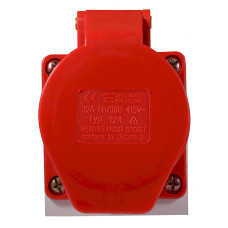 Розетка 124 стаціонарна 3Р+PЕ 32А 380В IP44