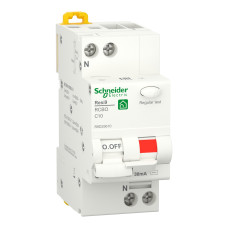 Дифавтомат 1P+N 10А C 30мА тип AC Schneider Electric Resi9 Диф.авт