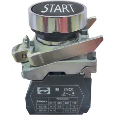 Вимикач кнопковий металевий FP4-BA4351 1NО (START, чорний) Промфактор