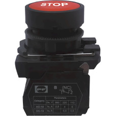 Вимикач кнопковий пластиковий FP5-AA4342 1NC (STOP, червоний) Промфактор