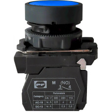 Вимикач кнопковий пластиковий FP5-AA61 1NO (блакитний) Промфактор