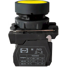 Вимикач кнопковий пластиковий FP5-AA51 1NO (жовтий) Промфактор