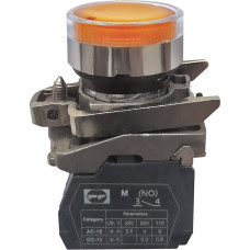 Вимикач кнопковий металевий FP4-BW3561230 1NO (жовтий) Промфактор