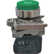 Вимикач кнопковий металевий FP4-BL3311 1NO (I, зелений) Промфактор