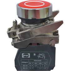 Вимикач кнопковий металевий FP4-BA4322 1NC (O, червоний) Промфактор