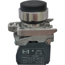 Вимикач кнопковий металевий FP4-BL21 1NO (чорний) Промфактор