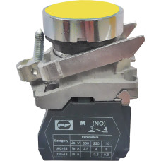 Вимикач кнопковий металевий FP4-BA51 1NO (жовтий) Промфактор