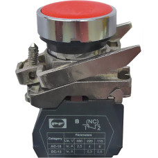 Вимикач кнопковий металевий FP4-BA42 1NC (червоний) Промфактор