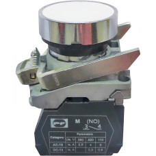 Кнопка металлическая FP4-BA11 1НО (белая) Промфактор