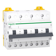 Переключатель I-0-II с общим выходом сверху 4P 63А, 400/415В iSSW Acti9 Schneider Electric