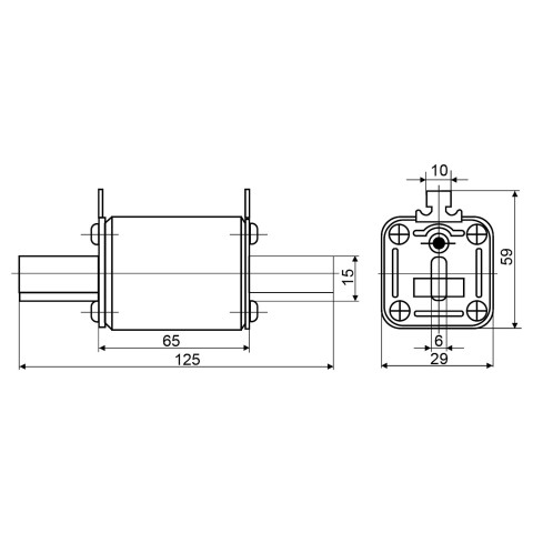 Предохранитель ножевой NH-0 25А gG 25А 660В АСКО-УКРЕМ