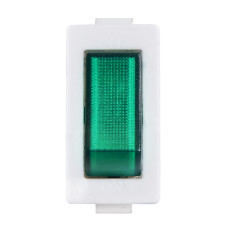 KCD3-101N-13 GR/WH 220В Перемикач 1 клавішний зелений з підсвічуванням АСКО-УКРЕМ