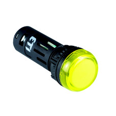 Лампа сигнальна LED матова ECLI-16-024C-Y 24В AC/DC (Ø16мм, жовта) ETI