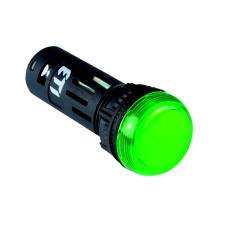 Лампа сигнальна LED матова ECLI-16-024C-G 24В AC/DC (Ø16мм, зелена) ETI