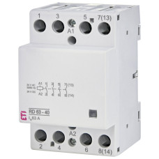 Контактор модульный 63А 4NO 24В AC/DC ETI RD 63-40