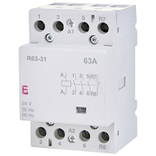 Контактор модульный 63А 3NO+1NC 24В AC ETI R 63-31