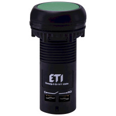 Кнопка моноблочна заглиблена ECF-11-G (1NO+1NC, зелена) ETI