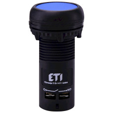 Кнопка моноблочна заглиблена ECF-11-B (1NO+1NC, синя) ETI
