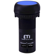 Кнопка моноблочна заглиблена ECF-10-B (1NO, синя) ETI
