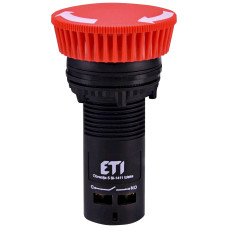 Кнопка моноблочна грибок ECM-T10-R (відключення поворотом, 1NO, червона) ETI